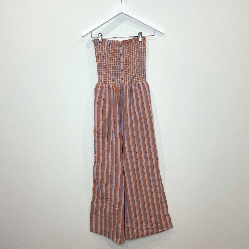 Billabong Multicolor Striped Sleeveless Wide Leg Jumpsuit